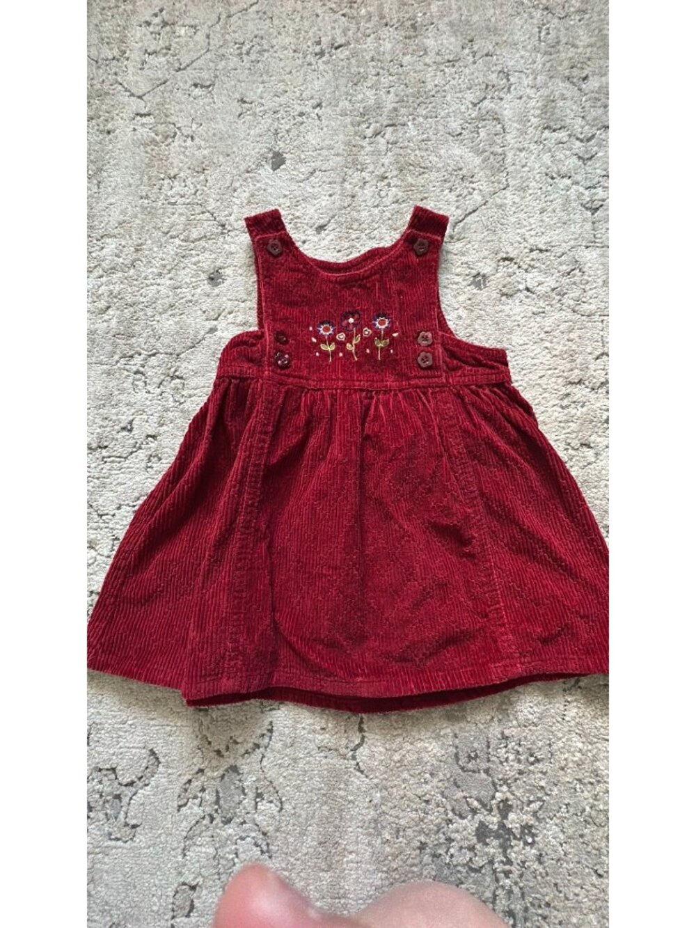 vintage McKids red overall dress 24 months